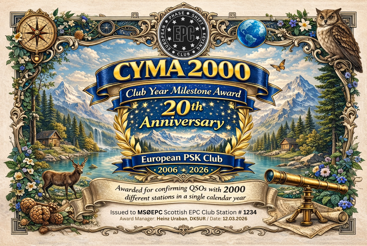 CYMA 2000 award certificate