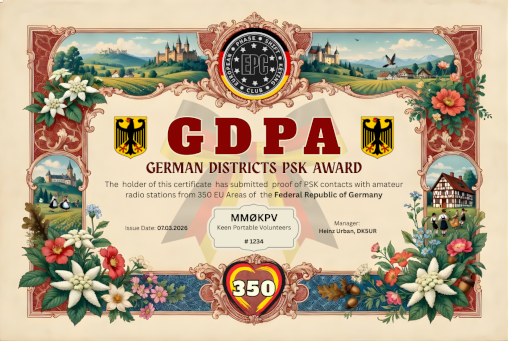 GDPA 350 certificate preview