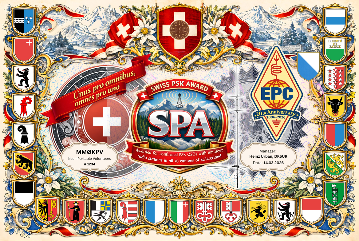 Swiss PSK Award certificate artwork